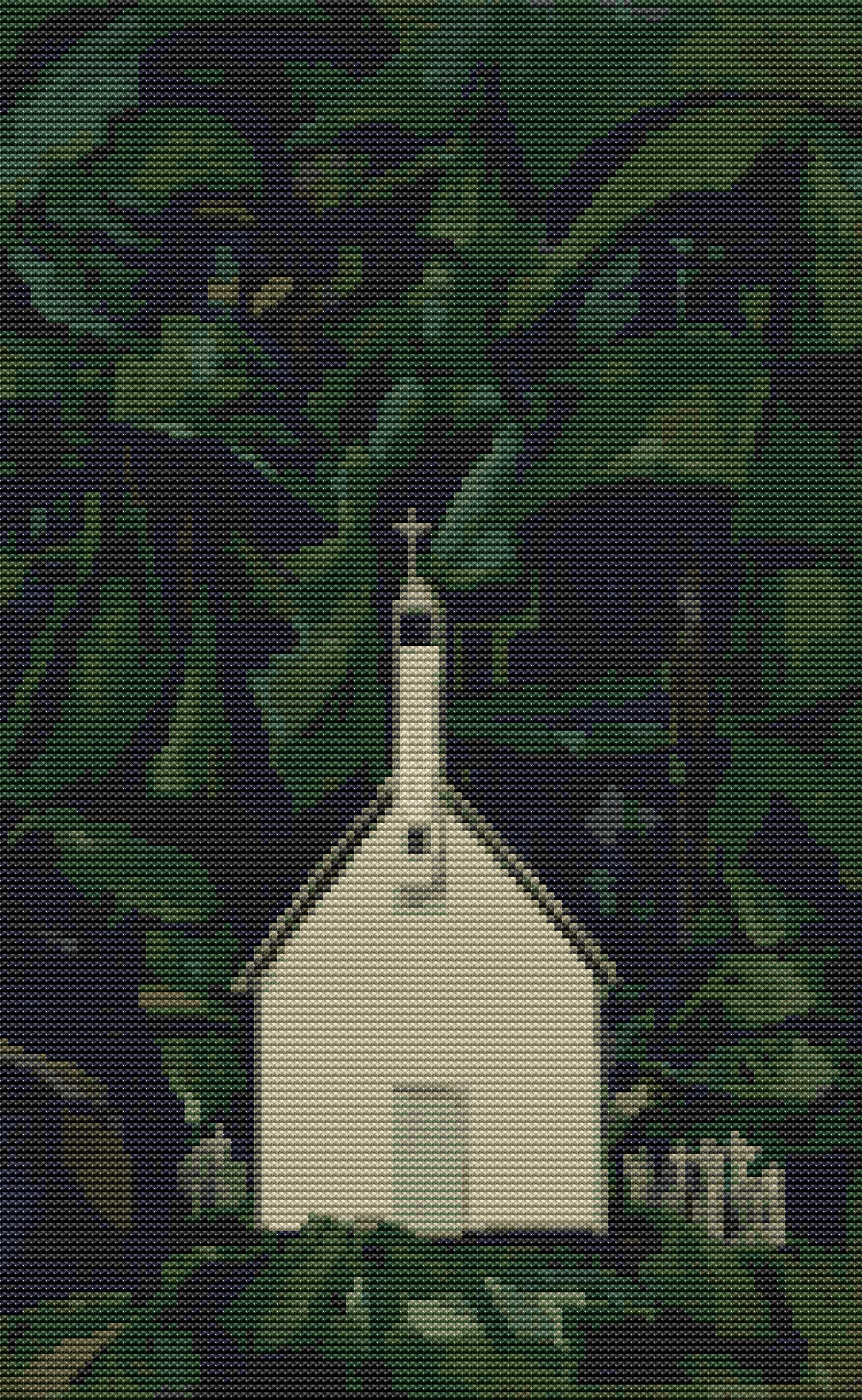 Indian Church Cross Stitch Pattern by Emily Carr