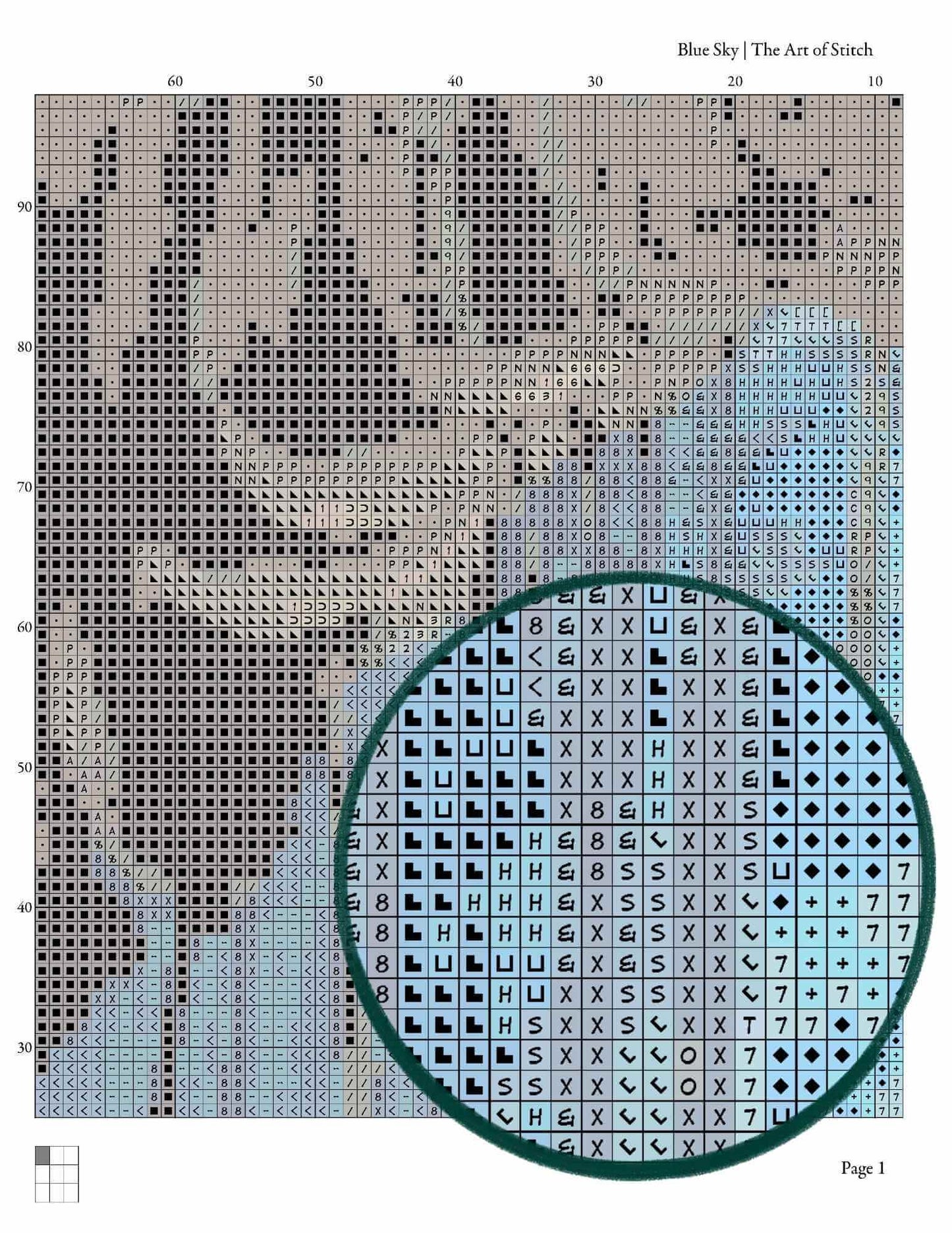 Blue Sky Cross Stitch Pattern - Premium Cross Stitch Pattern - Emily Carr