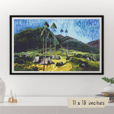 The Remains of a Forest Cross Stitch Pattern
