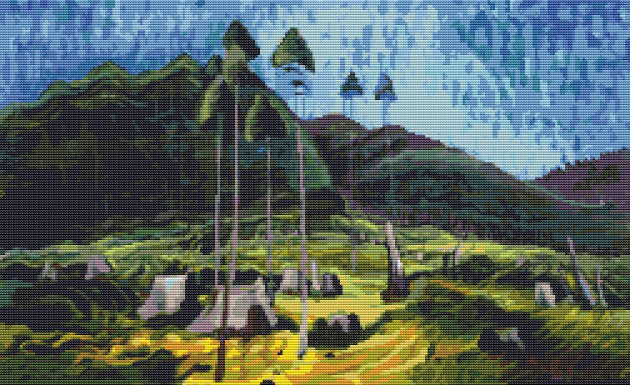 The Remains of a Forest Cross Stitch Pattern