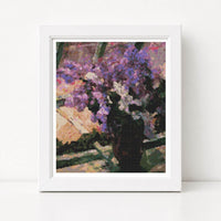 Lilacs in a Window Cross Stitch Pattern - Premium Cross Stitch Pattern - Mary Cassatt