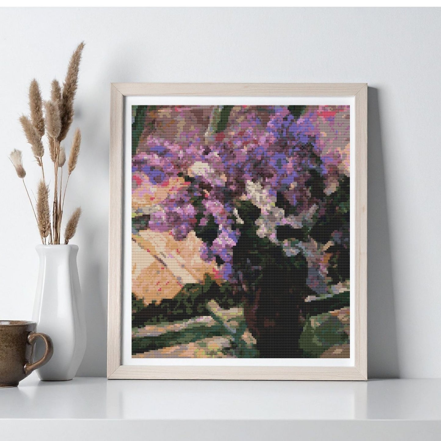 Lilacs in a Window Cross Stitch Kit - Premium Cross Stitch Kit - Mary Cassatt