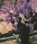 Lilacs in a Window Cross Stitch Kit by Mary Cassatt