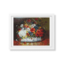 Flowers in a Porcelain Vase Cross Stitch Pattern | Eugène Henri Cauchois