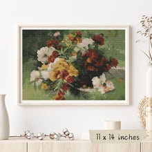 Flowers in a Willow Basket Cross Stitch Pattern | Eugène Henri Cauchois