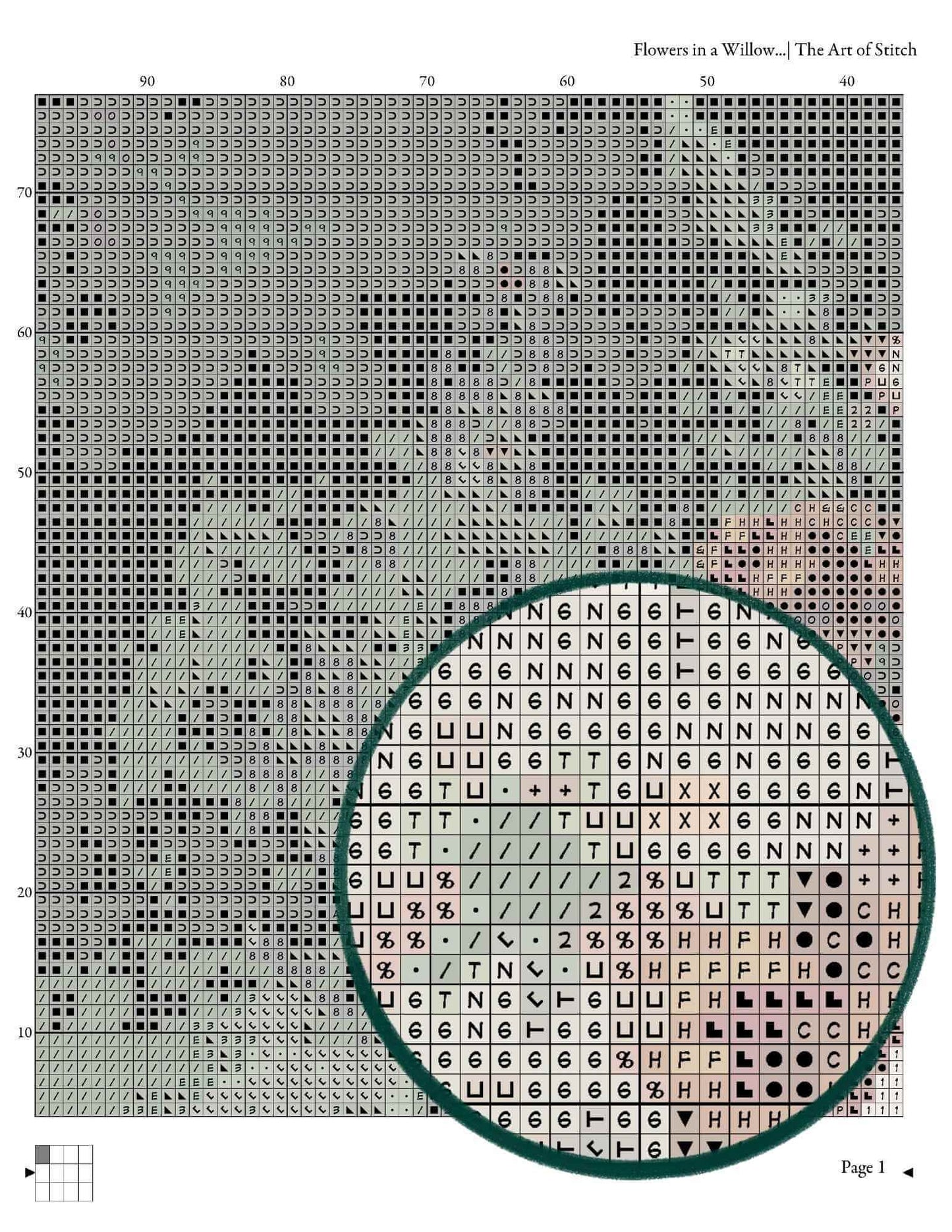 Flowers in a Willow Basket Cross Stitch Pattern - Premium Cross Stitch Pattern - Eugène Henri Cauchois