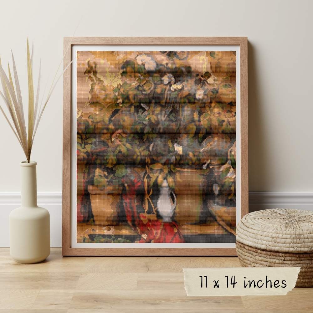 Potted Plants Cross Stitch Pattern