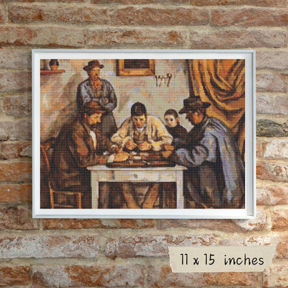 The Card Players Cross Stitch Pattern by Paul Cezanne