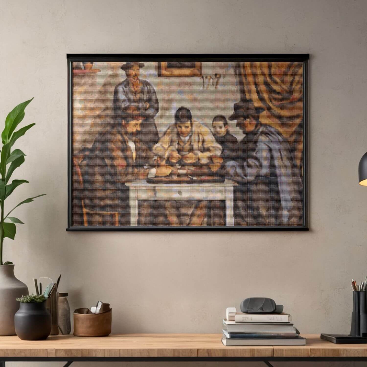 The Card Players Cross Stitch Pattern - Premium Cross Stitch Pattern - Paul Cezanne