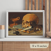 Still Life with a Skull and a Writing Quill Cross Stitch Kit | Pieter Claesz