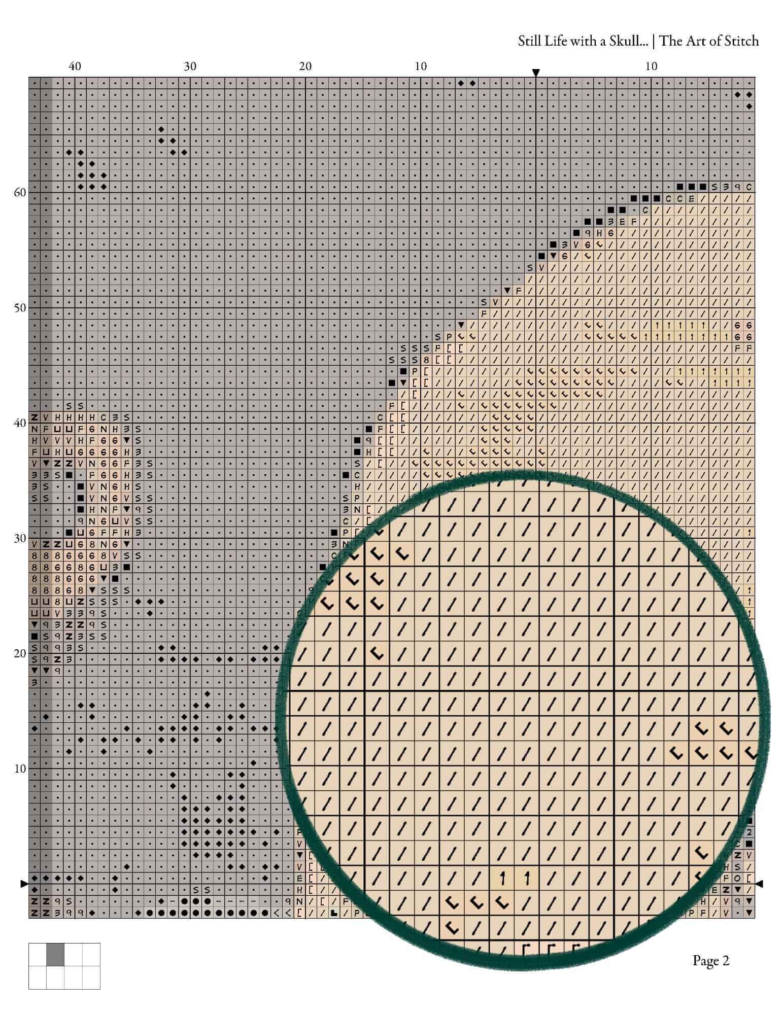 Still Life with a Skull and a Writing Quill Cross Stitch Pattern - Premium Cross Stitch Pattern - Pieter Claesz