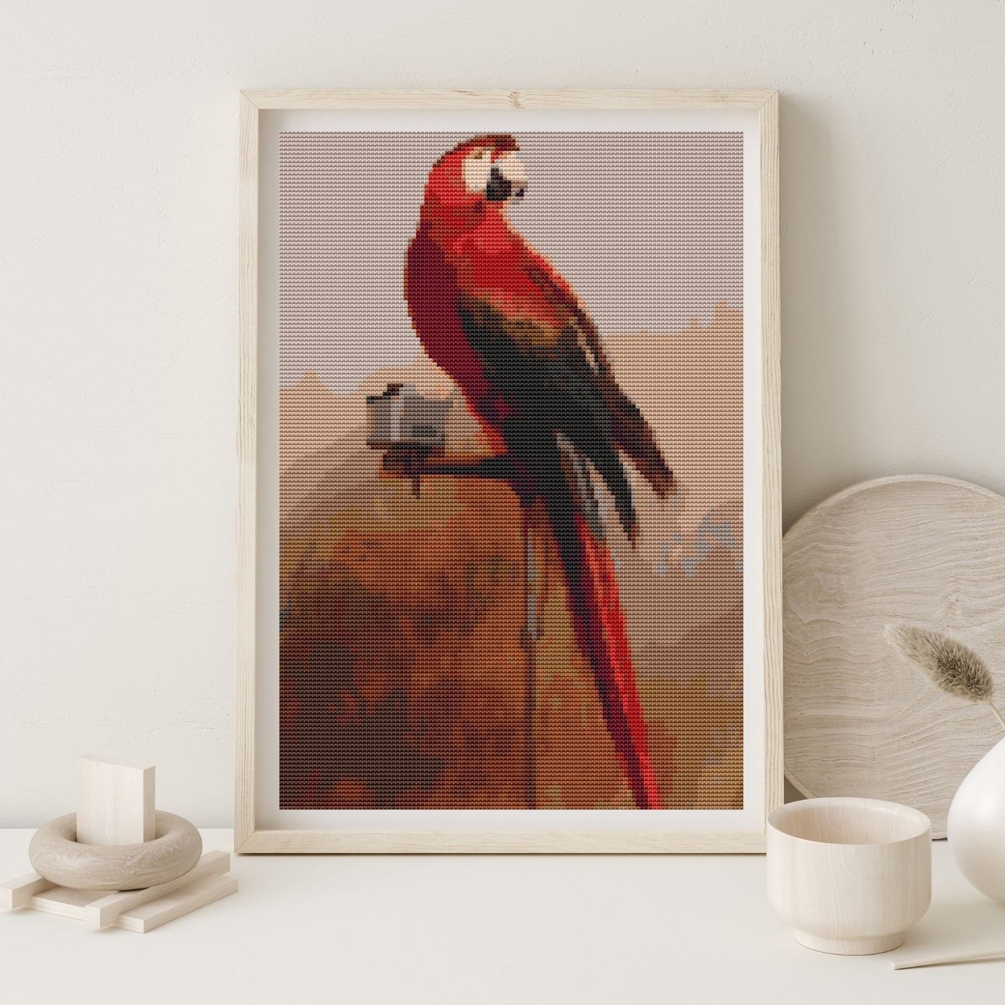Study of a Parrot Cross Stitch Pattern - Premium Cross Stitch Pattern - George Cole