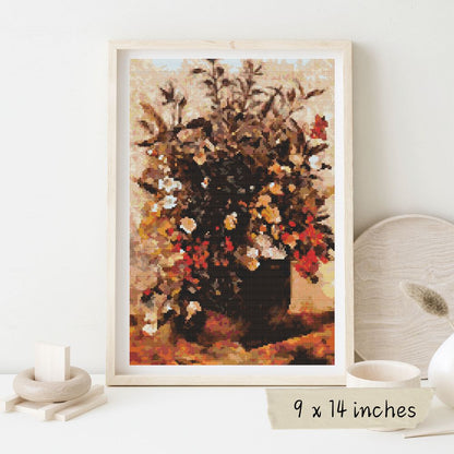 Autumn Berries and Flowers in Brown Pot Cross Stitch Kit | John Constable