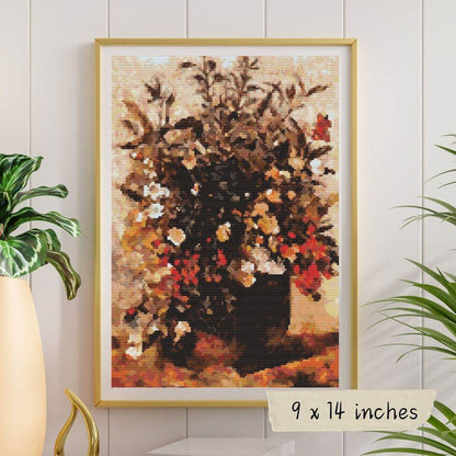 Autumn Berries and Flowers in Brown Pot Cross Stitch Kit by John Constable