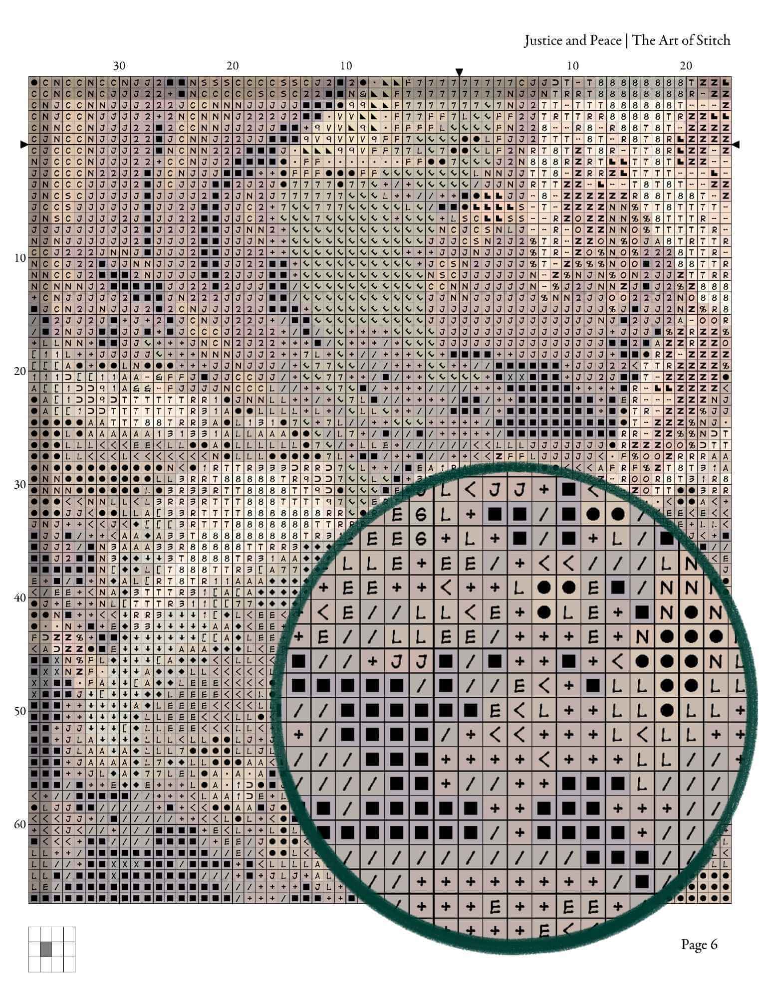 Justice and Peace Cross Stitch Pattern - Premium Cross Stitch Pattern - Corrado Giaquinto