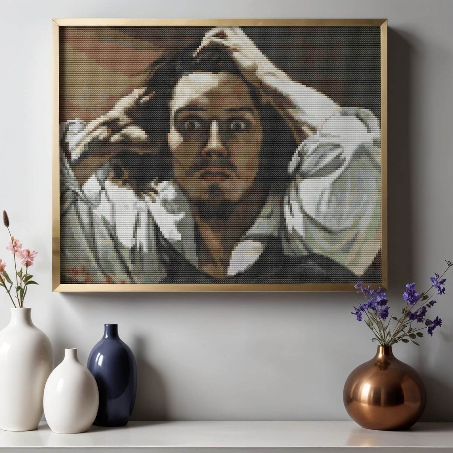 The Desperate Man Cross Stitch Pattern - Premium Cross Stitch Pattern - Gustave Courbet