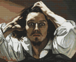 The Desperate Man Cross Stitch Pattern by Gustave Courbet