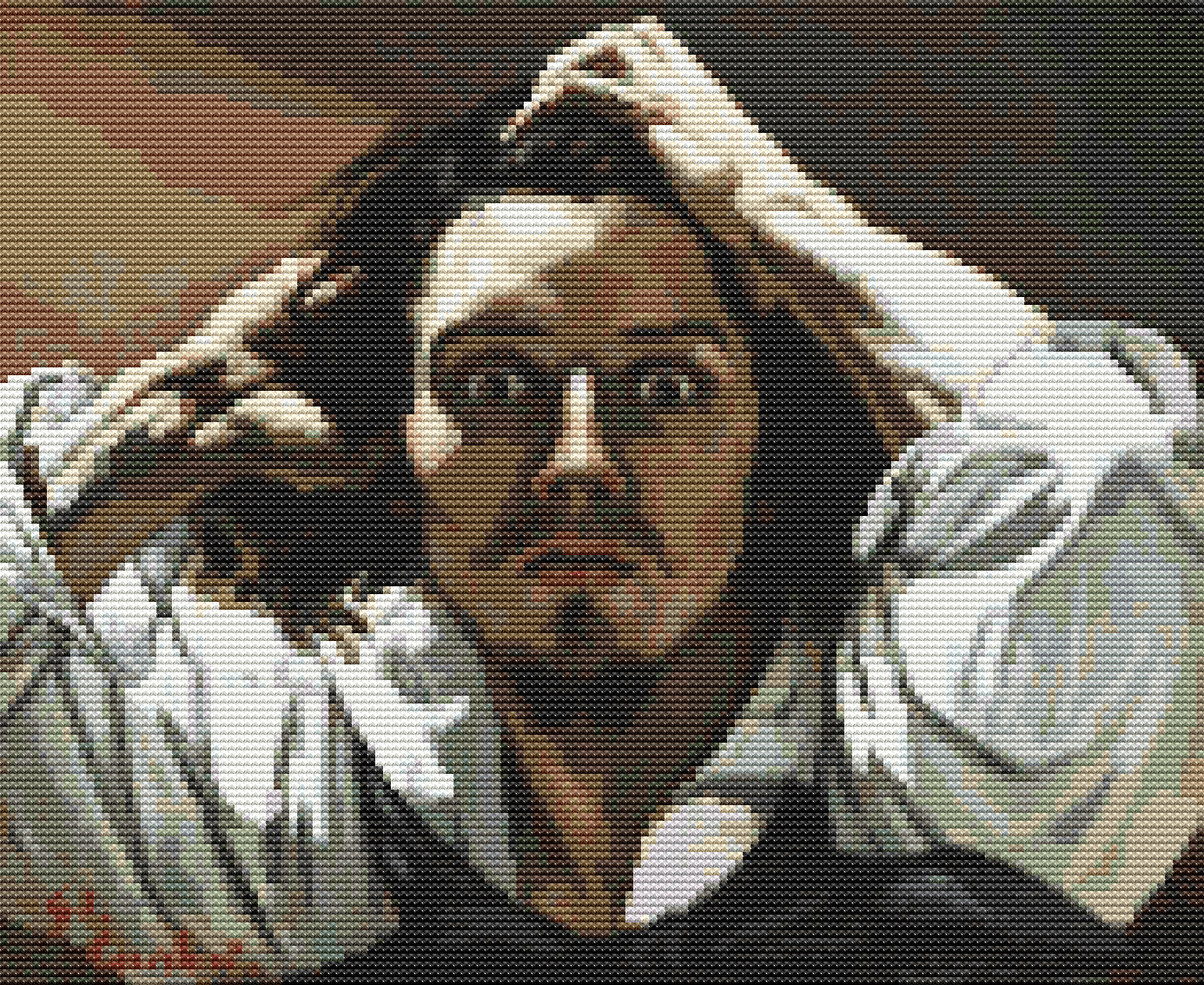 The Desperate Man Cross Stitch Kit | Gustave Courbet