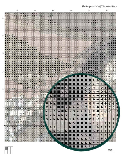 The Desperate Man Cross Stitch Pattern - Premium Cross Stitch Pattern - Gustave Courbet