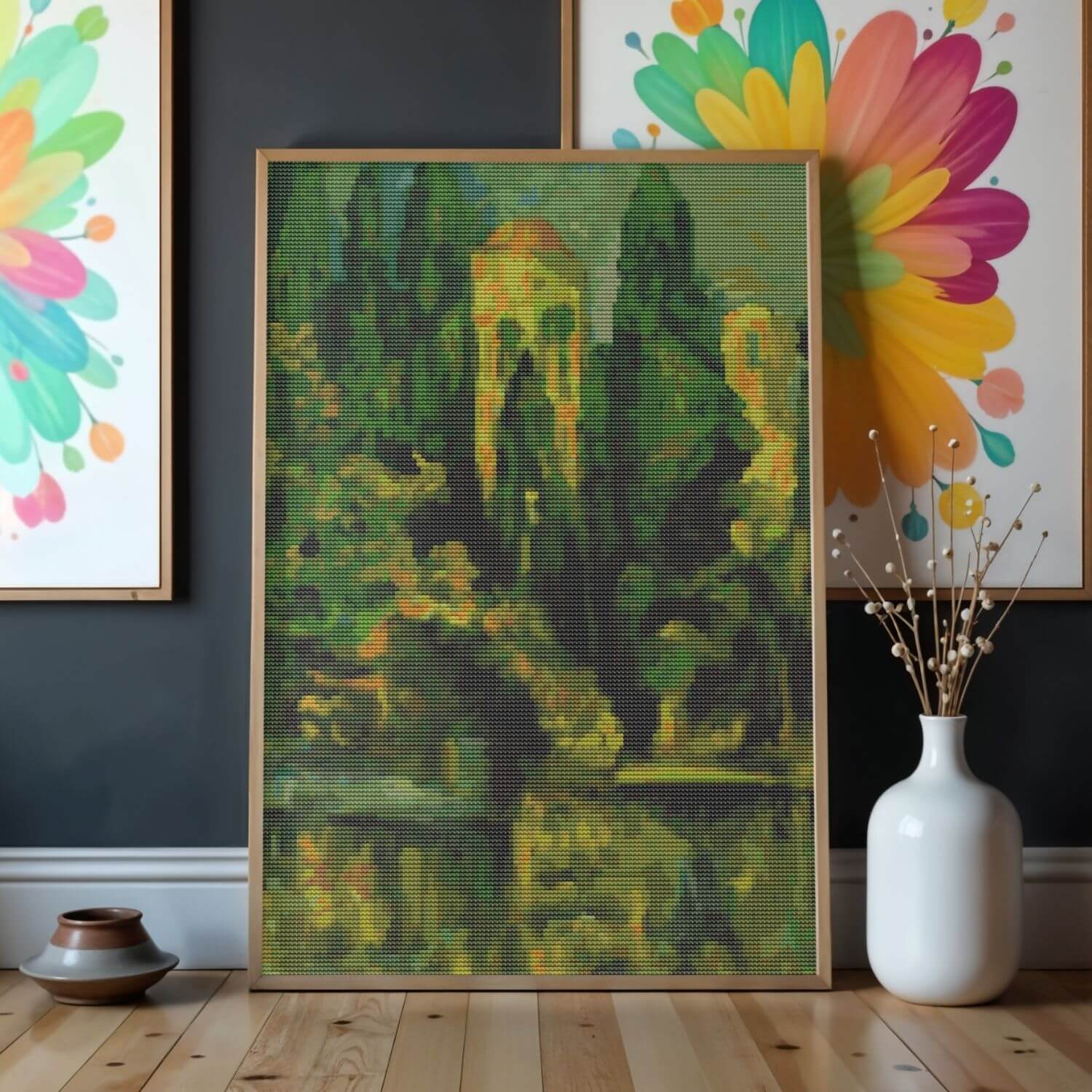 Vilabertrin Church Tower Cross Stitch Pattern - Premium Cross Stitch Pattern - Salvador Dalí