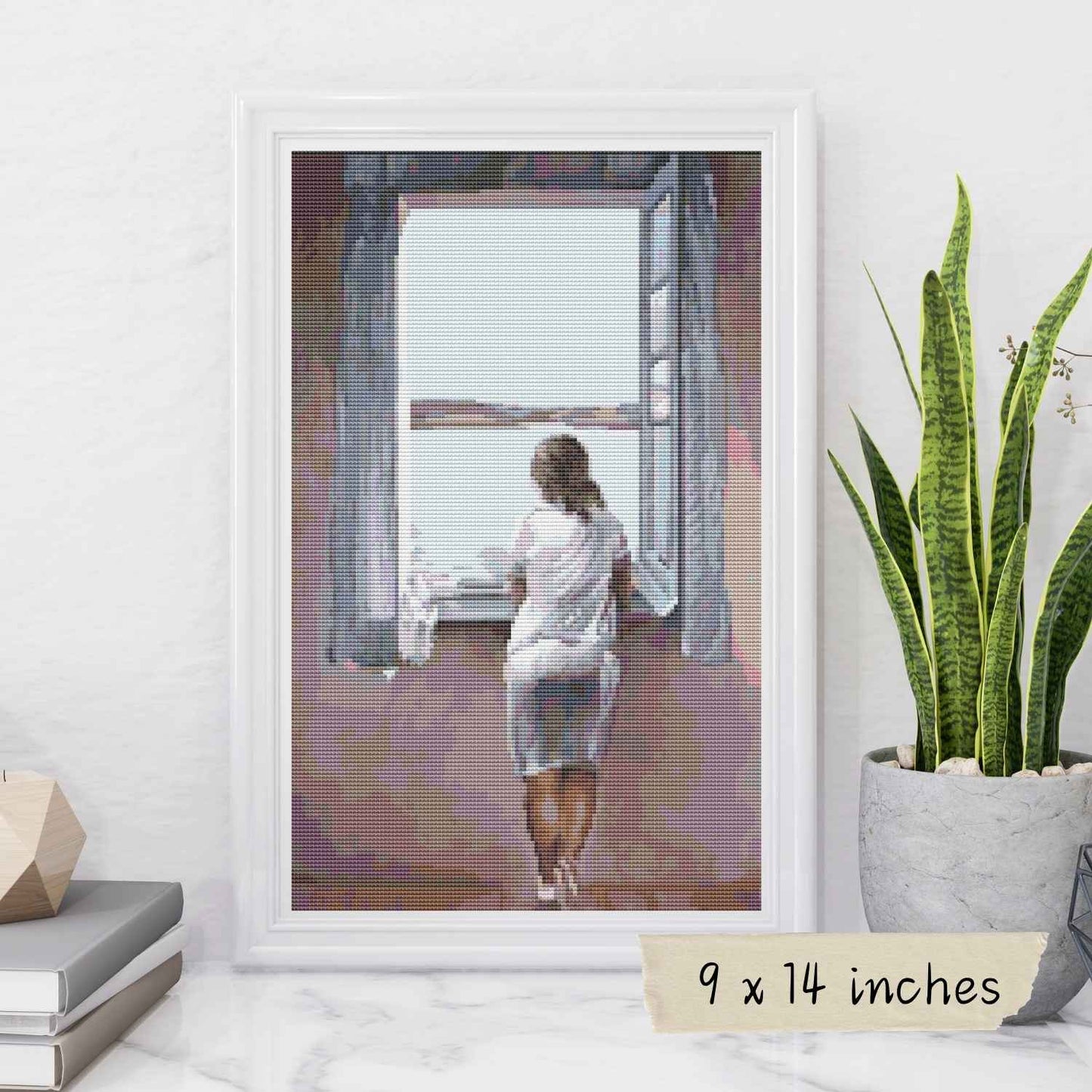Figure at a Window Cross Stitch Pattern