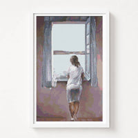 Figure at a Window Cross Stitch Pattern - Premium Cross Stitch Pattern - Salvador Dalí