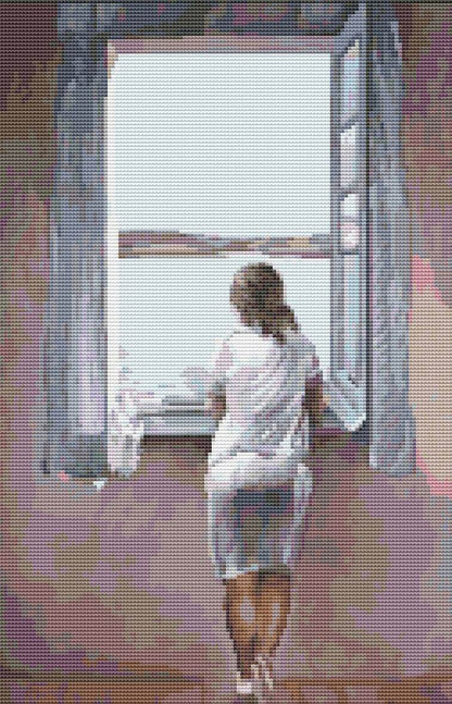 Figure at a Window Cross Stitch Pattern