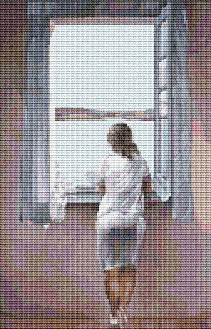 Figure at a Window Cross Stitch Kit - Premium Cross Stitch Kit - Salvador Dalí