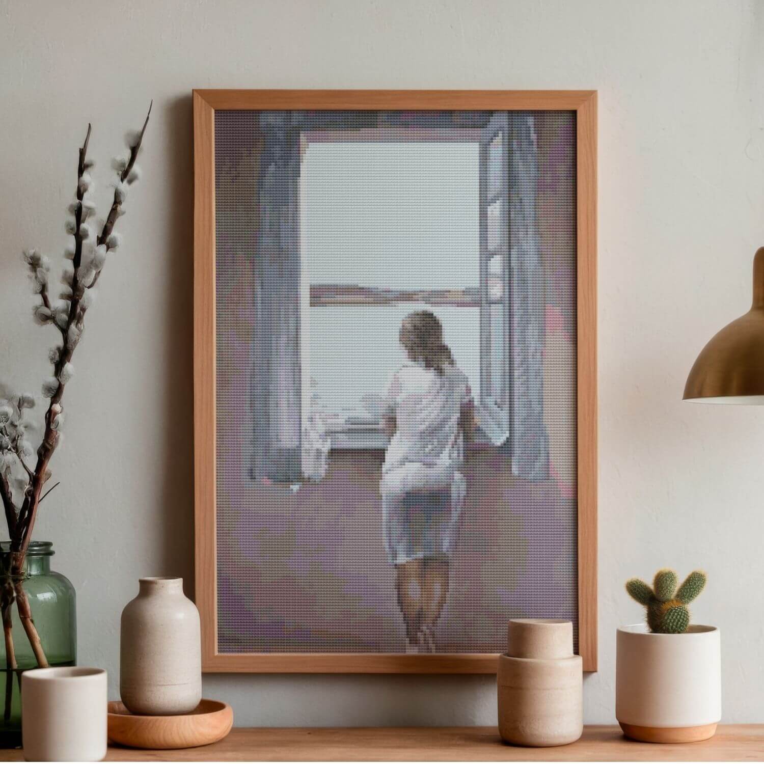 Figure at a Window Cross Stitch Pattern - Premium Cross Stitch Pattern - Salvador Dalí