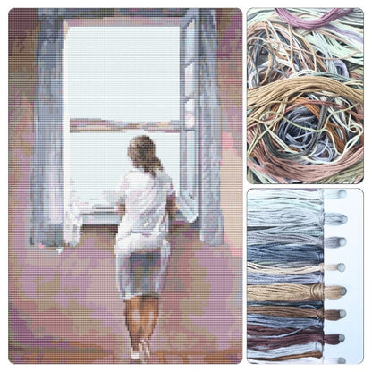 Figure at a Window Cross Stitch Kit - Premium Cross Stitch Kit - Salvador Dalí