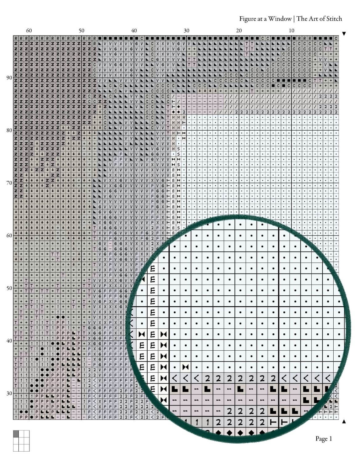 Figure at a Window Cross Stitch Pattern - Premium Cross Stitch Pattern - Salvador Dalí
