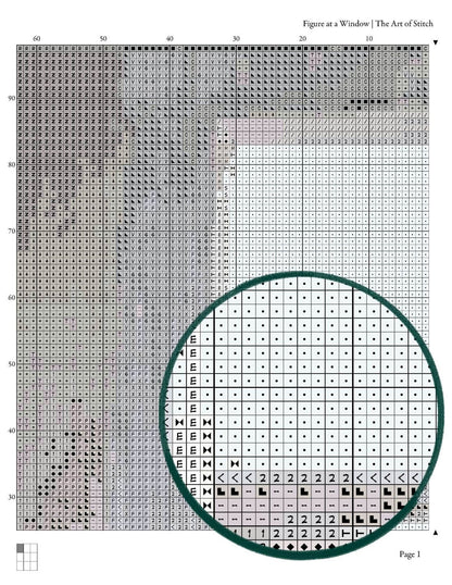 Figure at a Window Cross Stitch Pattern - Premium Cross Stitch Pattern - Salvador Dalí