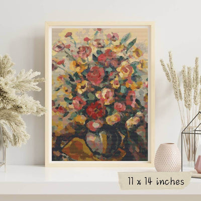 Vase with Flowers Cross Stitch Kit