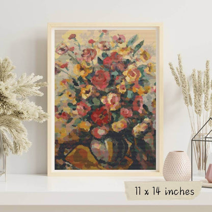 Vase with Flowers Cross Stitch Kit
