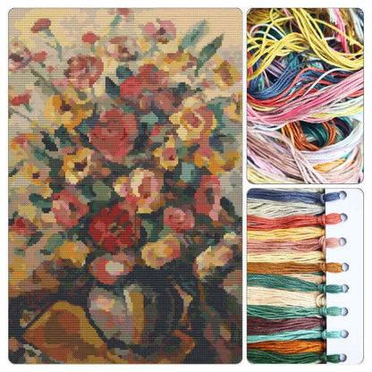 Vase with Flowers Cross Stitch Kit