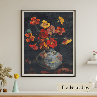 Vase with Petunias Cross Stitch Pattern | Nicolae Darascu