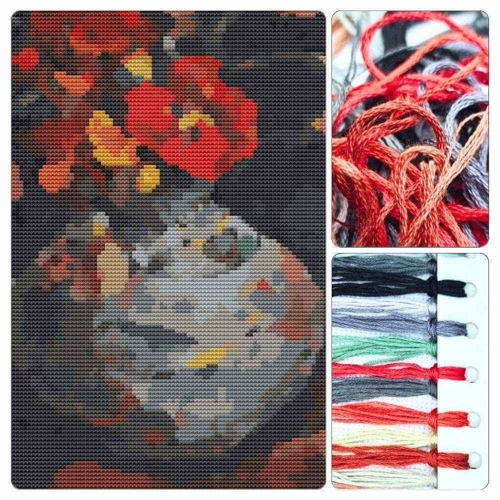 Vase with Petunias Cross Stitch Kit