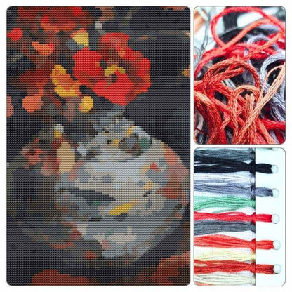 Vase with Petunias Cross Stitch Kit