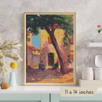 Landscape from Saint Tropez Cross Stitch Pattern
