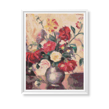 Vase with Peonies Cross Stitch Kit - Premium Cross Stitch Kit - Nicolae Darascu
