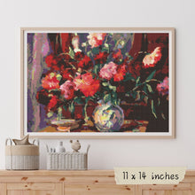 Still Life with Peonies and Books Cross Stitch Pattern