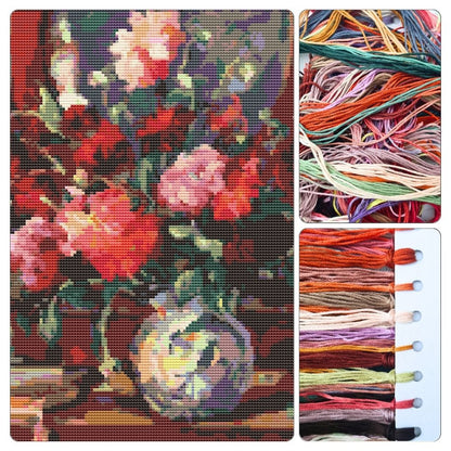 Still Life with Peonies and Books Cross Stitch Kit - Premium Cross Stitch Kit - Nicolae Darascu