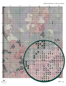 Still Life with Peonies and Books Cross Stitch Pattern - Premium Cross Stitch Pattern - Nicolae Darascu