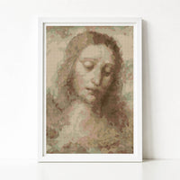 Head of Christ Cross Stitch Kit - Premium Cross Stitch Kit - Leonardo da Vinci