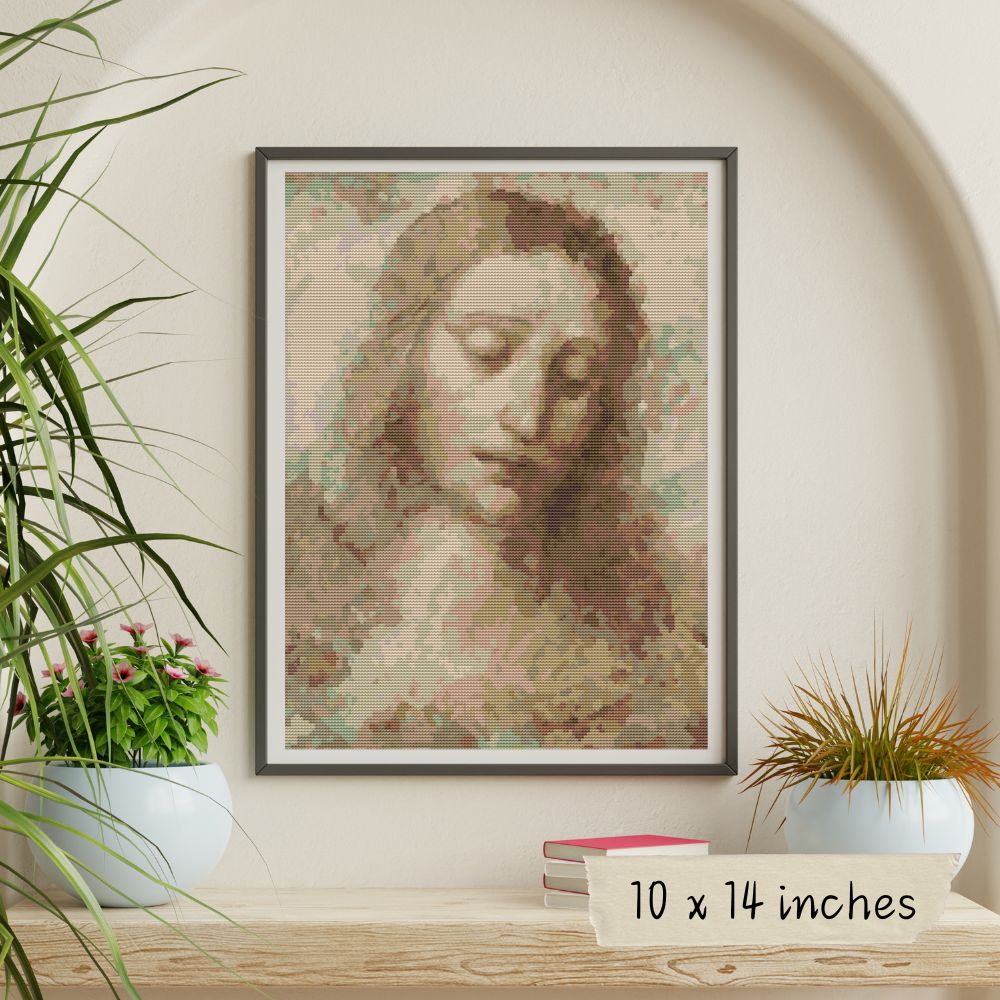 Head of Christ Cross Stitch Kit | Leonardo da Vinci