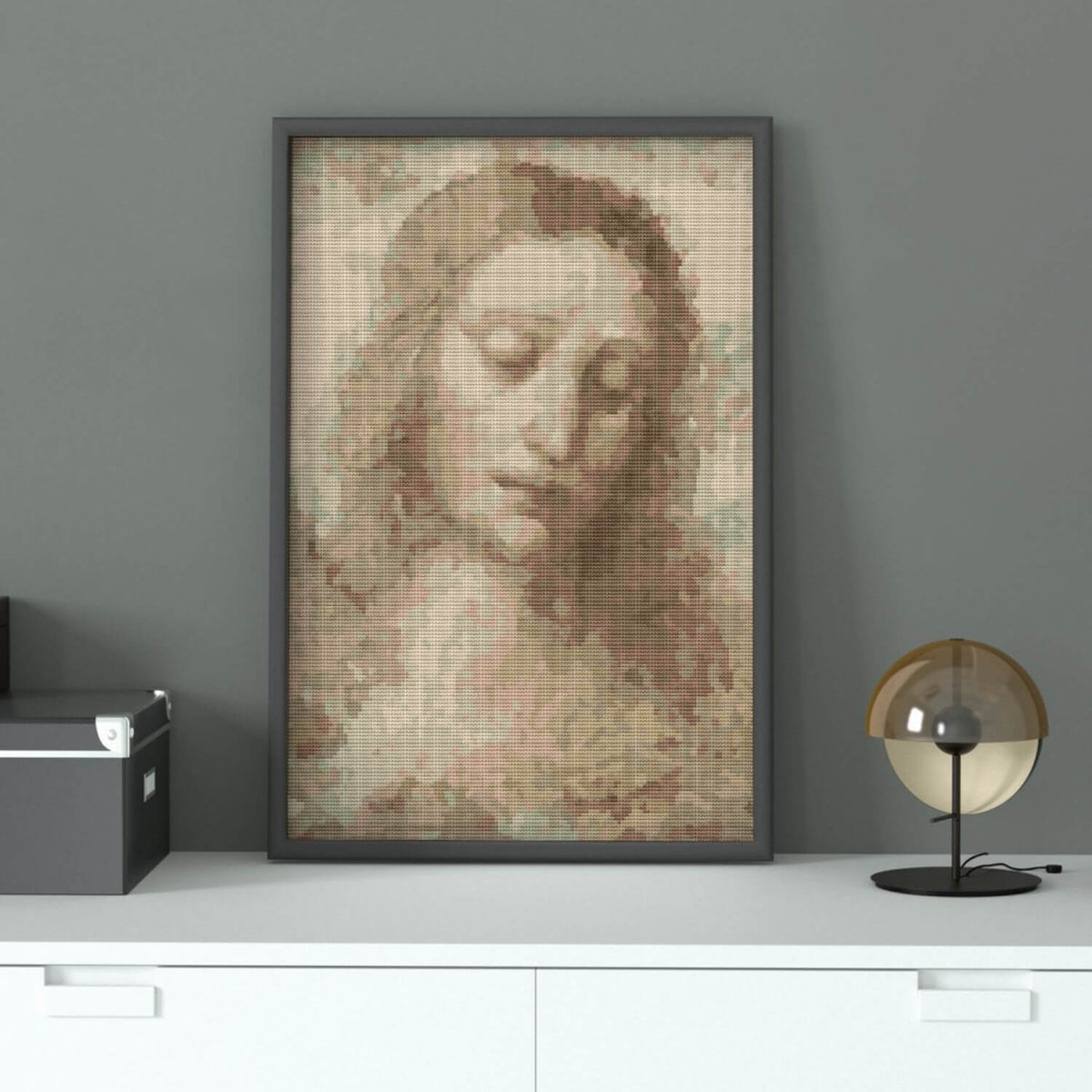 Head of Christ Cross Stitch Pattern - Premium Cross Stitch Pattern - Leonardo da Vinci