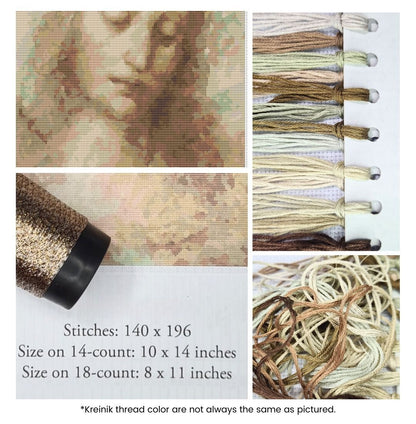 Head of Christ Cross Stitch Kit | Leonardo da Vinci