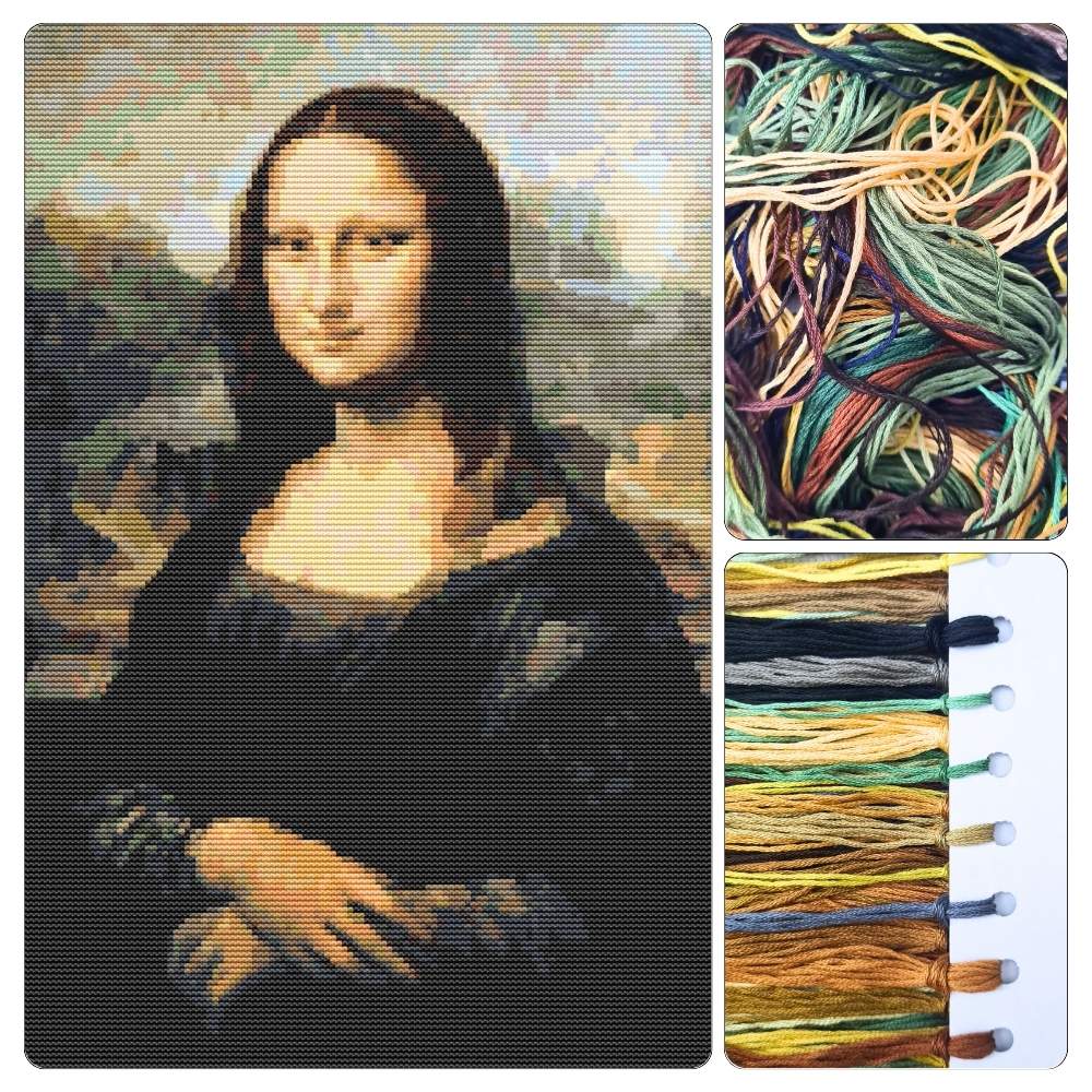 Mona Lisa Cross Stitch Kit - Premium Cross Stitch Kit - Leonardo da Vinci