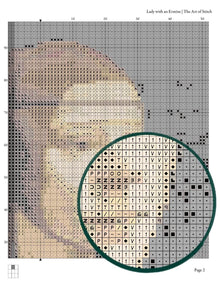 Lady with an Ermine Cross Stitch Pattern - Premium Cross Stitch Pattern - Leonardo da Vinci