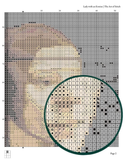 Lady with an Ermine Cross Stitch Pattern - Premium Cross Stitch Pattern - Leonardo da Vinci